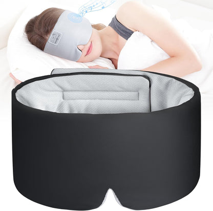 MUSICOZY Ice Silk Sleep Headphones with Bluetooth Mask, Eye Mask for Sleeping in Total Darkness, 5.4 Bluetooth Sleep Mask Sleep Headphones, Soft, Gifts for Men Women (Purple)