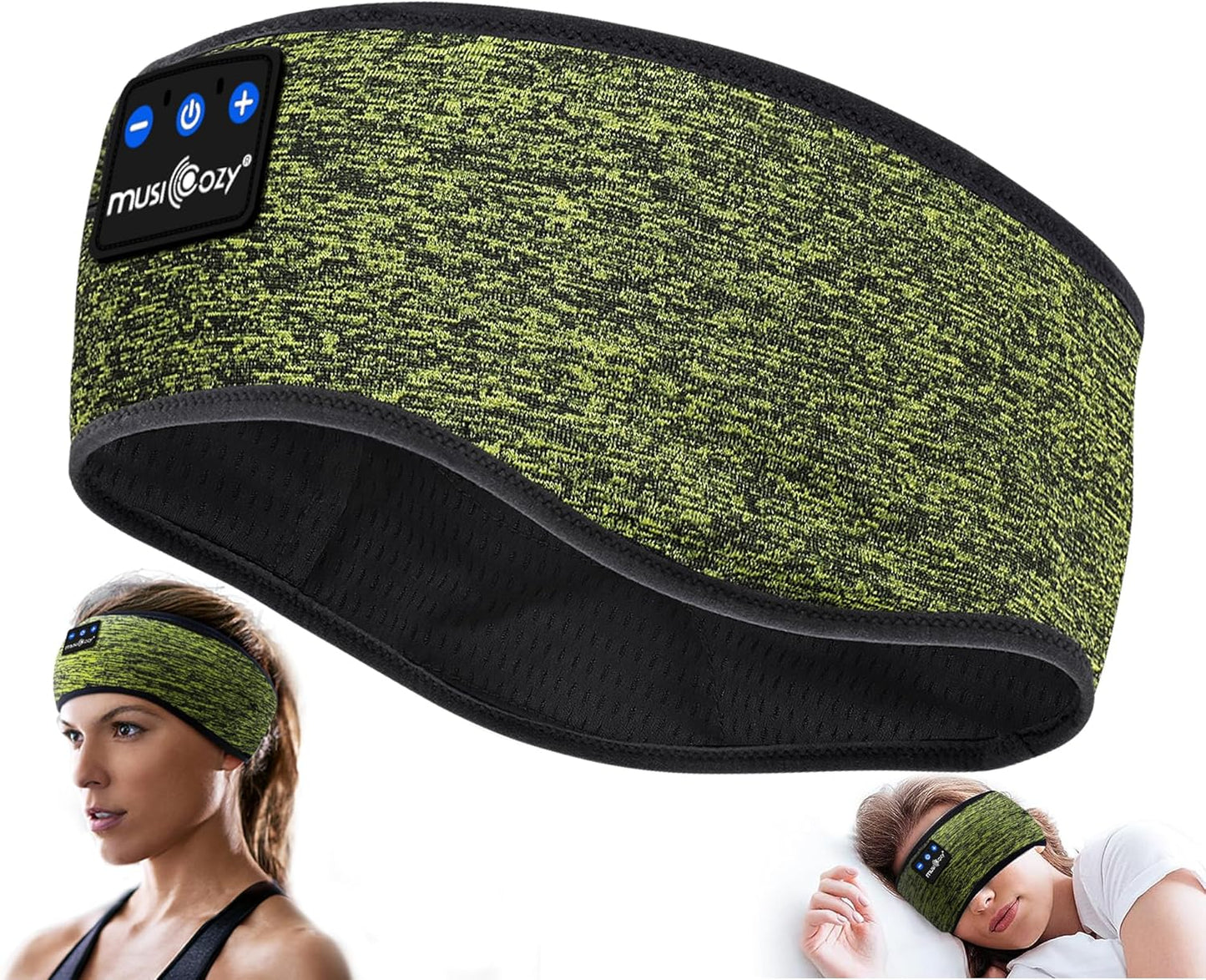 MUSICOZY Sleep Headphones Bluetooth 5.4 Headband, Sports Wireless Earphones Sweat Resistant Earbuds Sleeping Headphone with Ultra-Thin HD Stereo Speaker for Workout Running Cool Gadgets