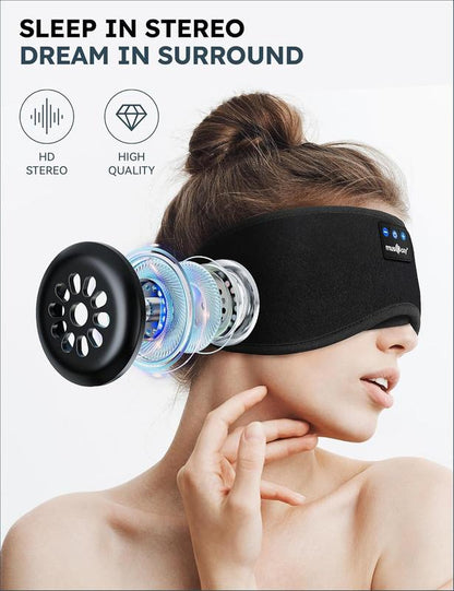 MUSICOZY Bluetooth sleep eye mask, a good helper for sleep, the gospel of side sleepers, ergonomic, suitable for lunch breaks, sleeping at night, listening to music, phone calls, men and women applicable