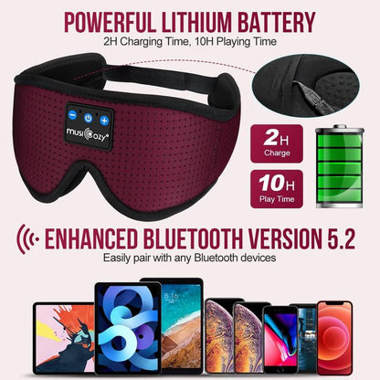Ice silk eye mask Bluetooth Headphones Wireless,Suitable for side sleeping during lunch break Audio Electronic